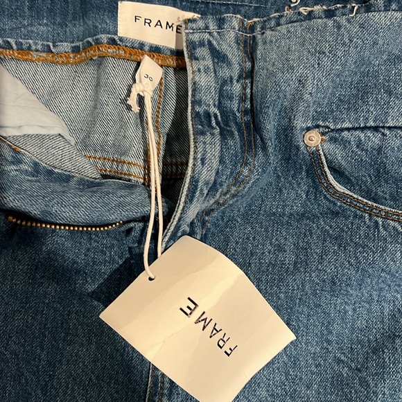 NWT Frame cut off waist maxi denim skirt…deep split up the center… - Picture 2 of 3